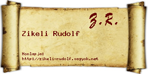 Zikeli Rudolf névjegykártya